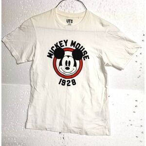 Uniqlo T-shirt Youth White Small White Disney Mickey Mouse logo